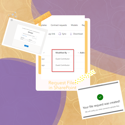 an inspirational picture about requesting files from users in SharePoint