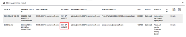 Message Trace in Delegate365