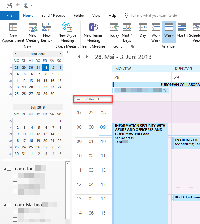 fix time zone problems in outlook for mac