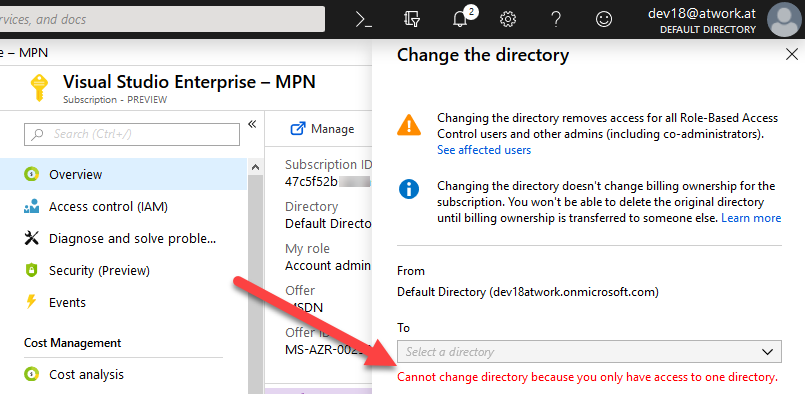  | How to associate an Azure subscription owned by a MSA to  your organization's AAD