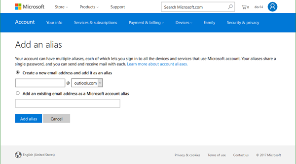 how to change emails for microsoft account