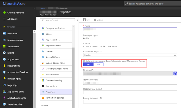 Azure Portal Screenshot