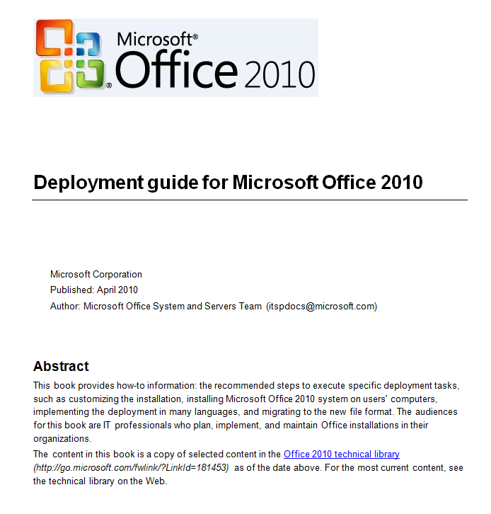 Office 2010 Deployment und Volume Activation