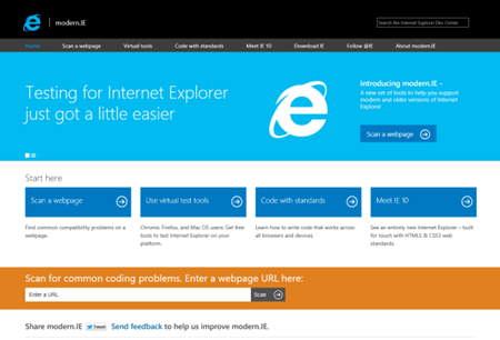modernIE-startscreen