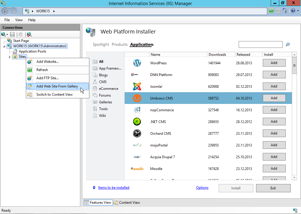 Using Web Platform Installer with remote database support