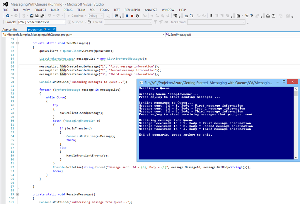 servicebus-demo-running
