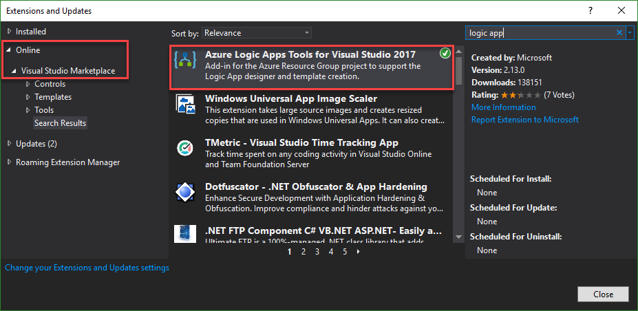 Working with the Azure Logic Apps Tools for Visual Studio
