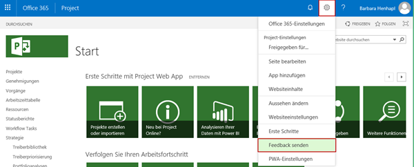 Einflussmöglichkeit für die Zukunft von Project