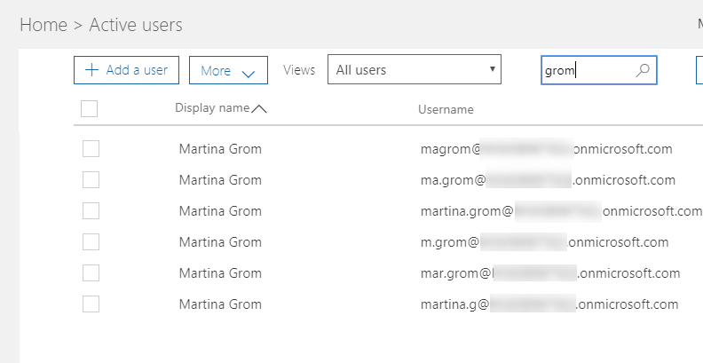 Multiple Users in Microsoft Teams and other Office 365 services with the same name