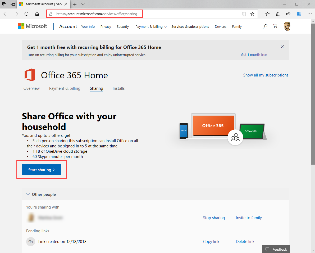 Using Office 365 Home for up to 6 persons