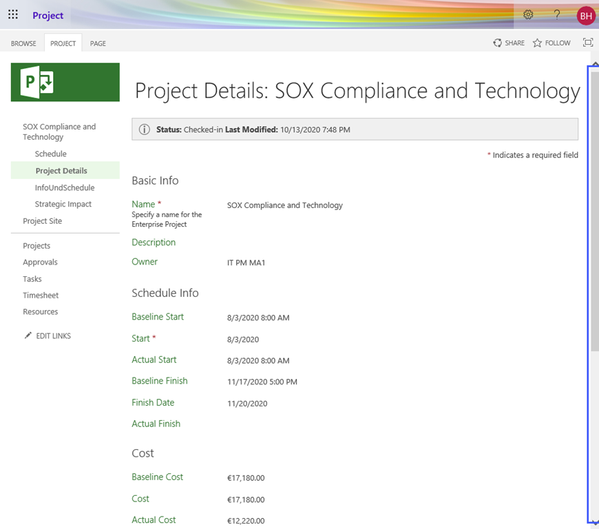 Project Online  Project Server Project Detail Pages - Enhancements Part 9- Show WebParts in Tabs on Project Detail Page