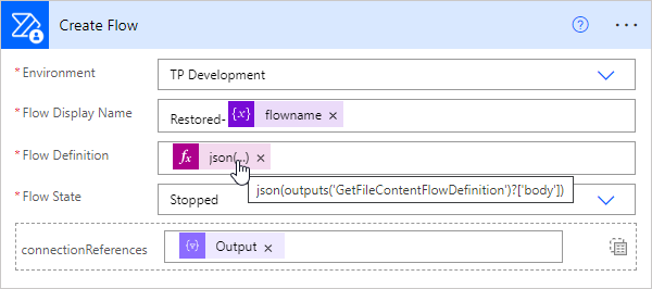 How to restore a flow from a backup to another environment