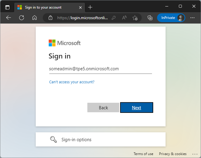 Sign in to the website with an admin account.