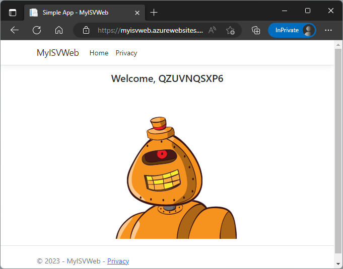 After successful login, the website displays its content to the user.