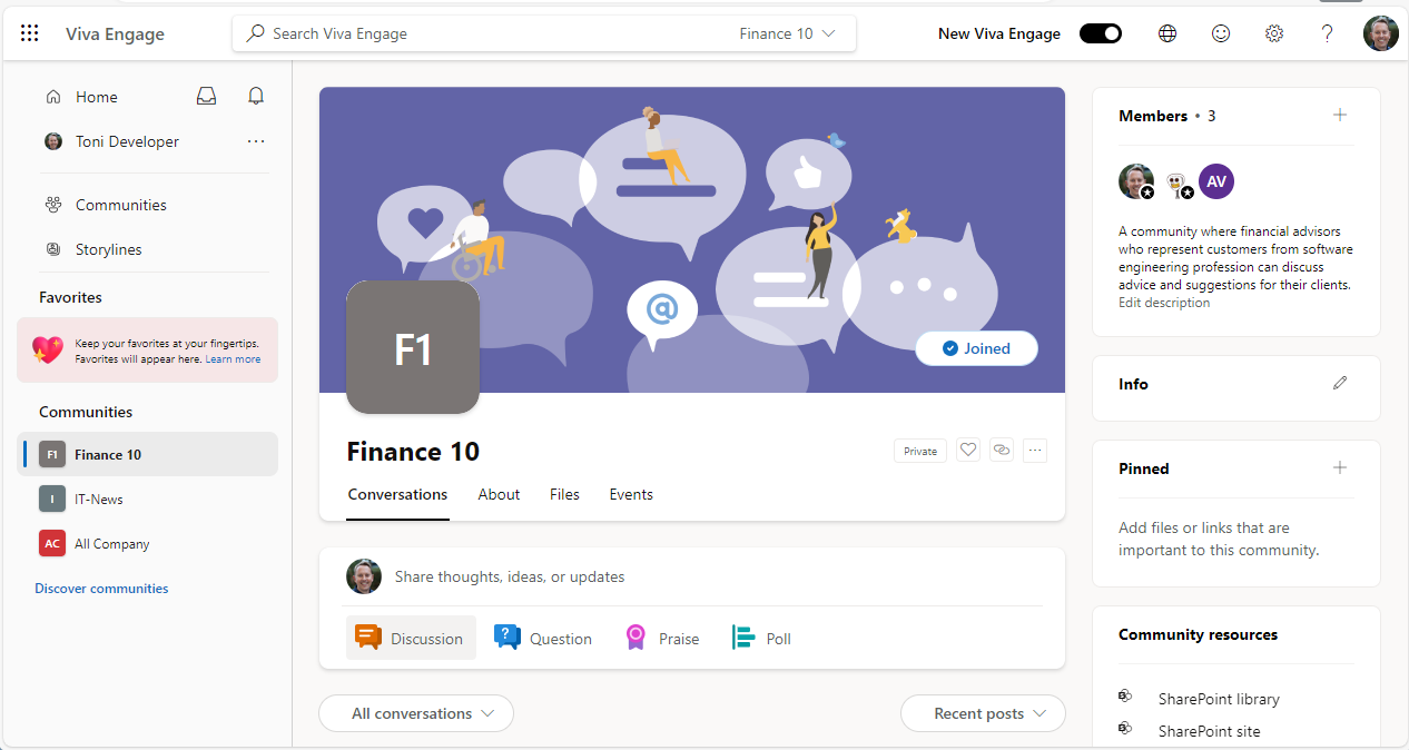 Create a new Viva Engage Community with Graph