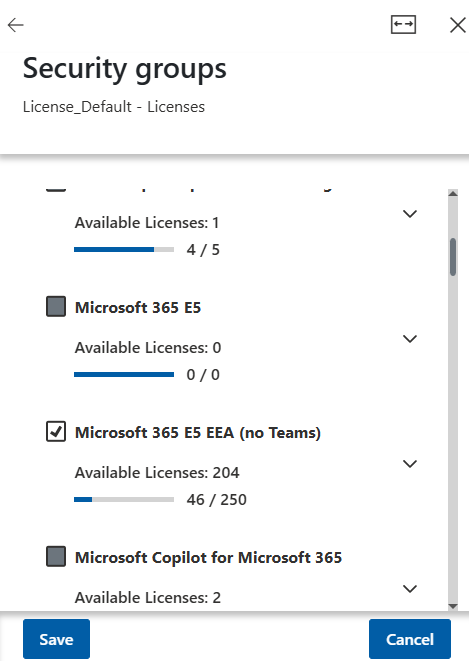 User license option