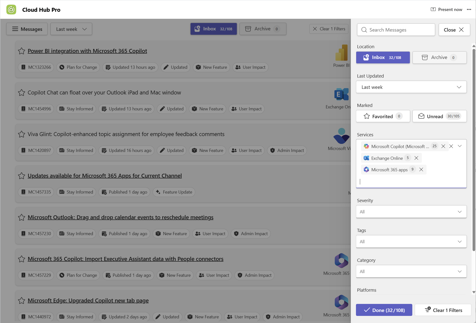 Cloud Hub Pro messages