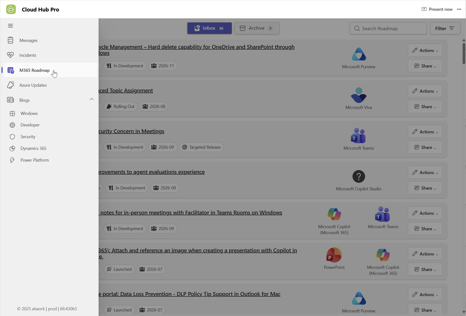 Cloud Hub Pro messages